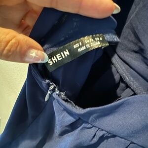 shein navy blue mini dress